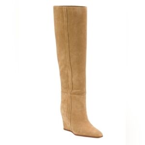 VINCE CAMUTO Suede Tiasie Knee High Wedge Boots.